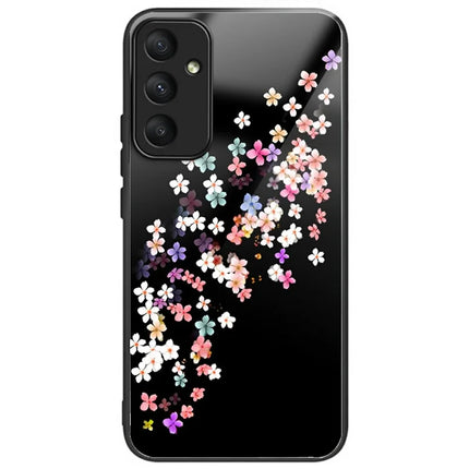 For Samsung Galaxy A16 5G  /  4G Case Pattern Printing Tempered Glass TPU Drop-Proof Phone Cover - Colorful Florals