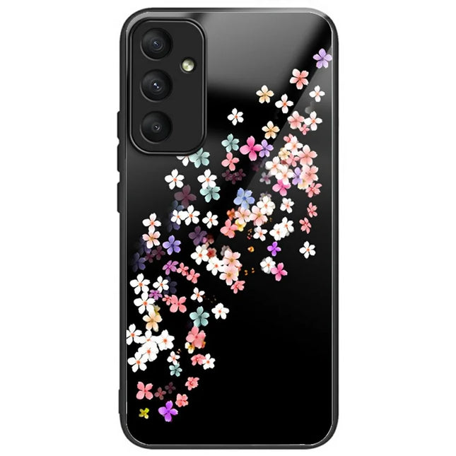 For Samsung Galaxy A16 5G  /  4G Case Pattern Printing Tempered Glass TPU Drop-Proof Phone Cover - Colorful Florals
