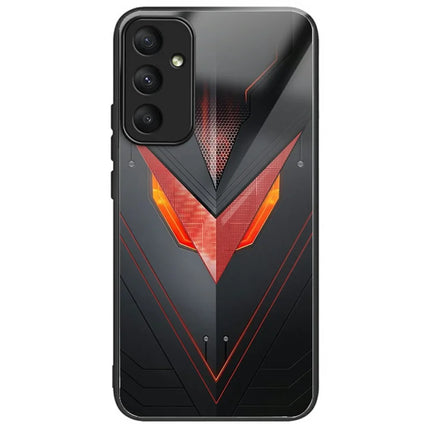 For Samsung Galaxy A26 5G Case Tempered Glass TPU Drop-Proof Pattern Printing Phone Cover - Red Triangle Armor