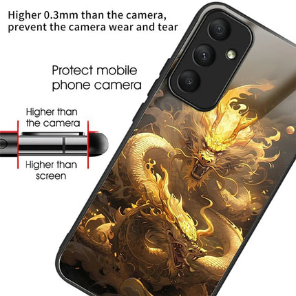 For Samsung Galaxy A26 5G Case Tempered Glass TPU Drop-Proof Pattern Printing Phone Cover