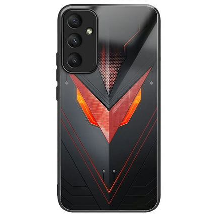 For Samsung Galaxy A36 5G Case Tempered Glass TPU Drop-Proof Pattern Printing Phone Cover - Red Triangle Armor
