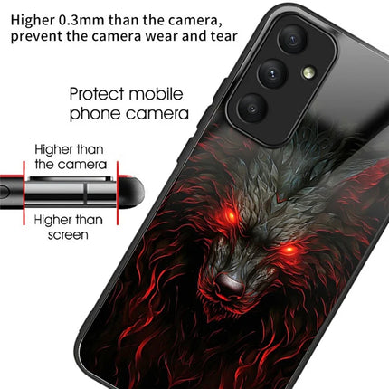 For Samsung Galaxy A36 5G Case Tempered Glass TPU Drop-Proof Pattern Printing Phone Cover