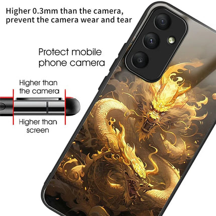 For Samsung Galaxy A36 5G Case Tempered Glass TPU Drop-Proof Pattern Printing Phone Cover