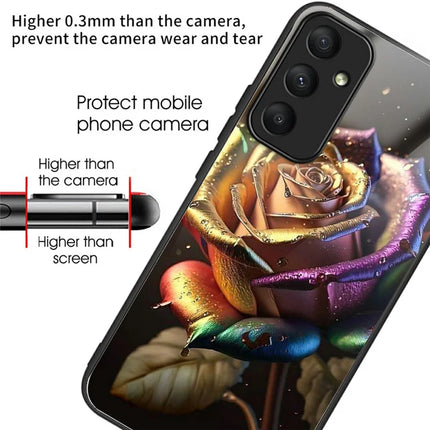 For Samsung Galaxy A36 5G Case Tempered Glass TPU Drop-Proof Pattern Printing Phone Cover