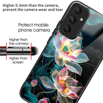 For Samsung Galaxy A36 5G Case Tempered Glass TPU Drop-Proof Pattern Printing Phone Cover