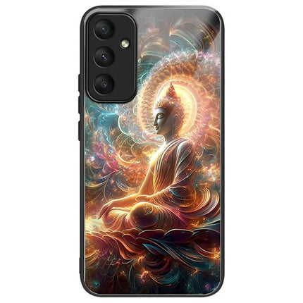 For Samsung Galaxy A36 5G Case Tempered Glass TPU Drop-Proof Pattern Printing Phone Cover - Colorful Buddha