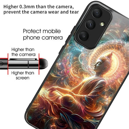 For Samsung Galaxy A36 5G Case Tempered Glass TPU Drop-Proof Pattern Printing Phone Cover