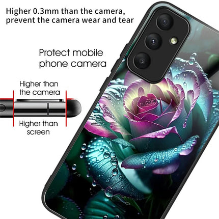 For Samsung Galaxy A36 5G Case Tempered Glass TPU Drop-Proof Pattern Printing Phone Cover