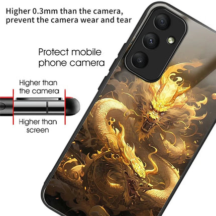 For Samsung Galaxy A56 5G Case Tempered Glass TPU Drop-Proof Pattern Printing Phone Cover