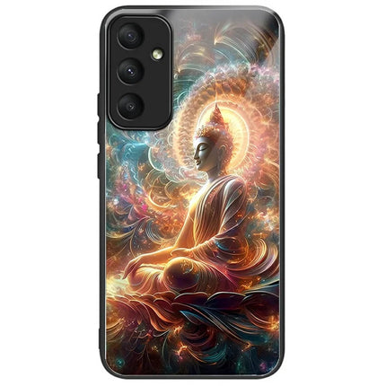 For Samsung Galaxy A56 5G Case Tempered Glass TPU Drop-Proof Pattern Printing Phone Cover - Colorful Buddha