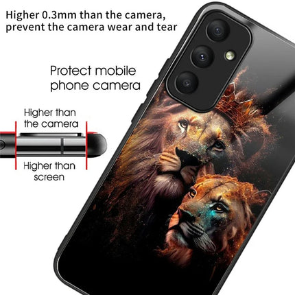 For Samsung Galaxy A56 5G Case Tempered Glass TPU Drop-Proof Pattern Printing Phone Cover