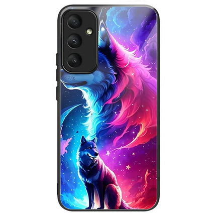 For Samsung Galaxy A26 5G Case Pattern Printing Tempered Glass TPU Drop-Proof Phone Cover - Colorful Wolf