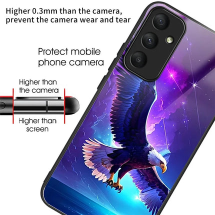 For Samsung Galaxy A26 5G Case Pattern Printing Tempered Glass TPU Drop-Proof Phone Cover