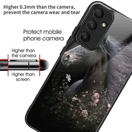 For Samsung Galaxy A36 5G Case Tempered Glass TPU Drop-Proof Phone Cover Pattern Printing