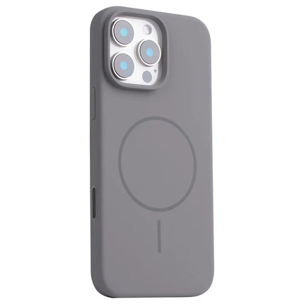 For iPhone 16 Pro Max Case Compatible with MagSafe Liquid Silicone Phone Back Cover with Camera Button - Grey