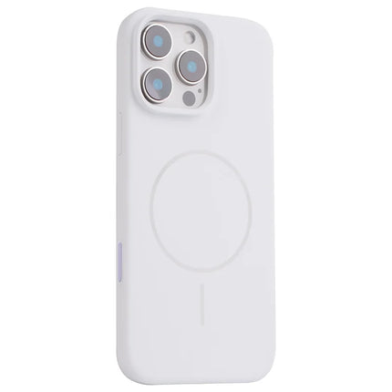 For iPhone 16 Pro Max Case Compatible with MagSafe Liquid Silicone Phone Back Cover with Camera Button - White