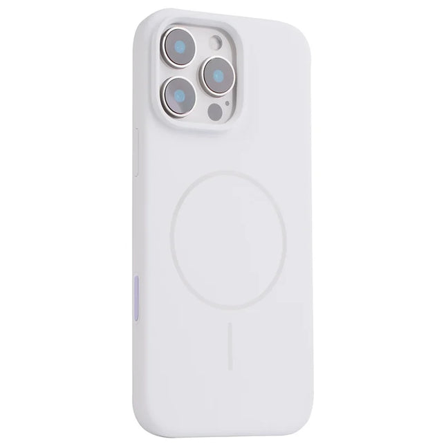 For iPhone 16 Pro Max Case Compatible with MagSafe Liquid Silicone Phone Back Cover with Camera Button - White