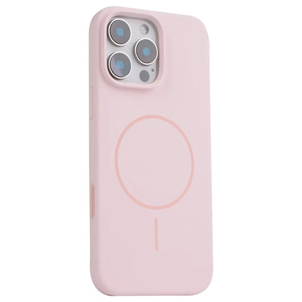 For iPhone 16 Pro Max Case Compatible with MagSafe Liquid Silicone Phone Back Cover with Camera Button - Pink