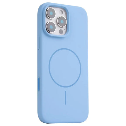 For iPhone 16 Pro Max Case Compatible with MagSafe Liquid Silicone Phone Back Cover with Camera Button - Baby Blue