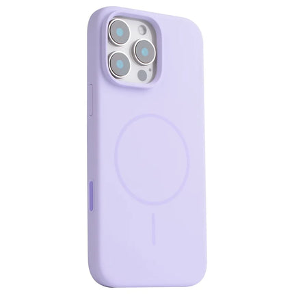 For iPhone 16 Pro Case Compatible with MagSafe Liquid Silicone Phone Back Cover with Camera Button - Purple
