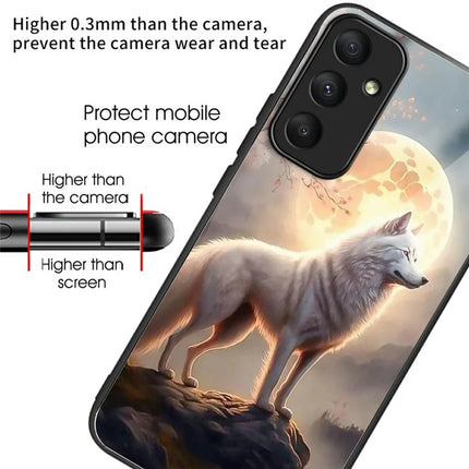 For Samsung Galaxy A36 5G Case Pattern Printing Tempered Glass TPU Drop-Proof Phone Cover
