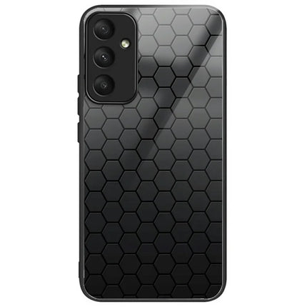 For Samsung Galaxy A56 5G Case Tempered Glass TPU Drop-Proof Phone Cover Pattern Printing - Honeycomb