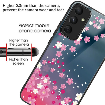For Samsung Galaxy A56 5G Case Pattern Printing Tempered Glass TPU Drop-Proof Phone Cover