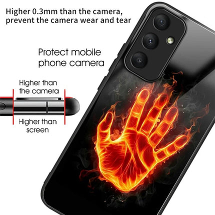 For Samsung Galaxy A56 5G Case Pattern Printing Tempered Glass TPU Drop-Proof Phone Cover