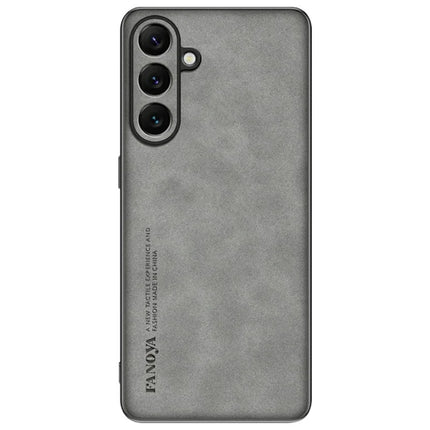For Samsung Galaxy A16 5G  /  4G Case Suede Leather Texture TPU + PU Phone Back Cover - Grey