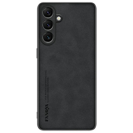 For Samsung Galaxy A16 5G  /  4G Case Suede Leather Texture TPU + PU Phone Back Cover - Black