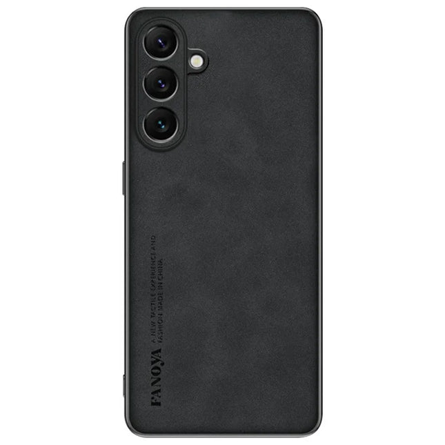 For Samsung Galaxy A16 5G  /  4G Case Suede Leather Texture TPU + PU Phone Back Cover - Black