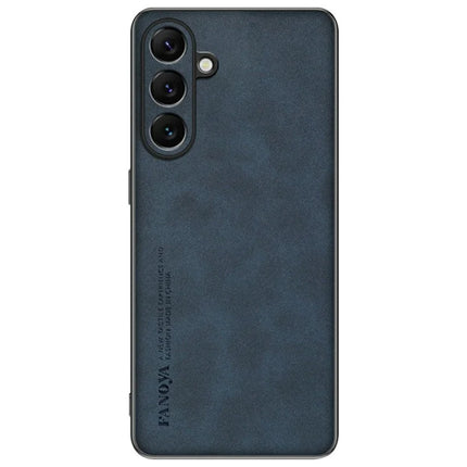 For Samsung Galaxy A16 5G  /  4G Case Suede Leather Texture TPU + PU Phone Back Cover - Navy Blue