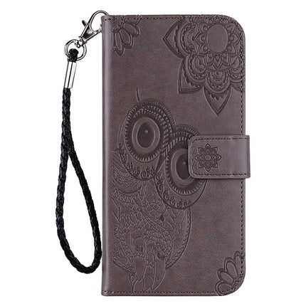 For Samsung Galaxy A36 5G Case Owl Flower Imprinted Leather Cover Wallet with Strap