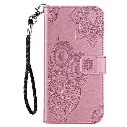 For Samsung Galaxy A36 5G Case Owl Flower Imprinted Leather Cover Wallet with Strap