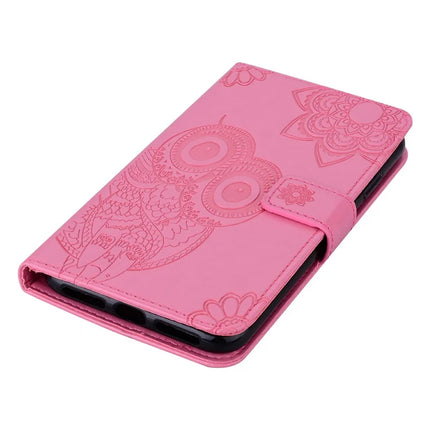 For Samsung Galaxy A36 5G Case Owl Flower Imprinted Leather Cover Wallet with Strap