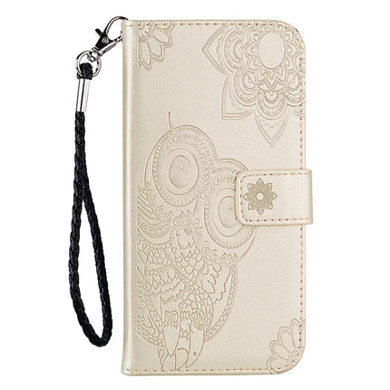 For Samsung Galaxy A36 5G Case Owl Flower Imprinted Leather Cover Wallet with Strap