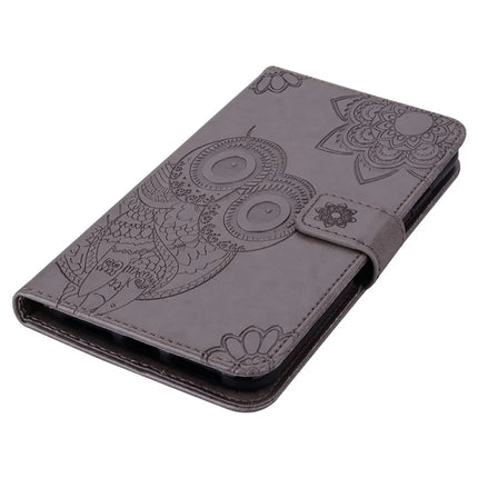 For Samsung Galaxy A56 5G Case Owl Flower Imprinted Leather Cover Wallet with Strap