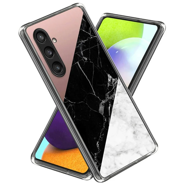 For Samsung Galaxy A26 5G Phone Case Pattern Printing Soft TPU Back Cover - Three-Color Marble Texture