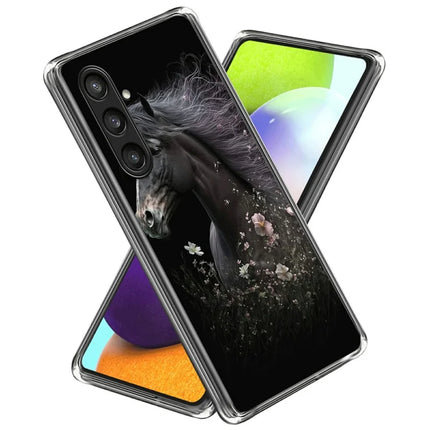 For Samsung Galaxy A26 5G Phone Case Pattern Printing Soft TPU Back Cover - Horse and Flower