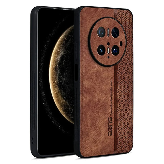 AZNS For Huawei Mate 70 Pro Case Protective PU Leather Covered TPU Phone Shell - Brown