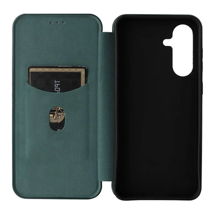 For Samsung Galaxy A26 5G Case Carbon Fiber Texture Drop-Proof PU Leather Phone Cover