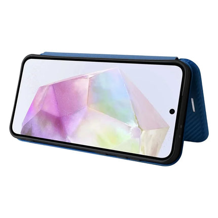 For Samsung Galaxy A26 5G Case Carbon Fiber Texture Drop-Proof PU Leather Phone Cover