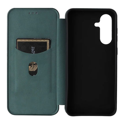 For Samsung Galaxy A56 5G Case Carbon Fiber Texture Drop-Proof PU Leather Phone Cover