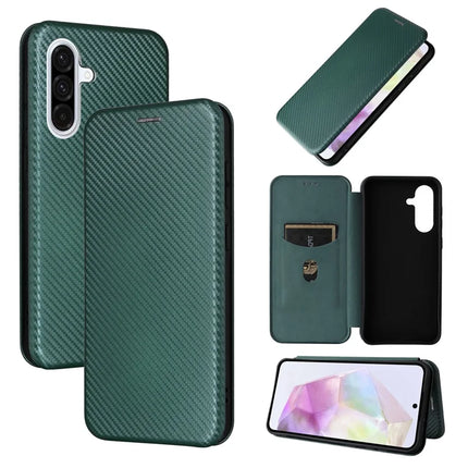 For Samsung Galaxy A56 5G Case Carbon Fiber Texture Drop-Proof PU Leather Phone Cover