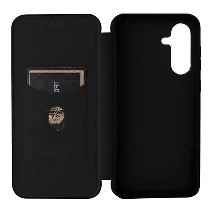 For Samsung Galaxy A56 5G Case Carbon Fiber Texture Drop-Proof PU Leather Phone Cover
