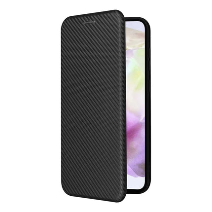 For Samsung Galaxy A56 5G Case Carbon Fiber Texture Drop-Proof PU Leather Phone Cover