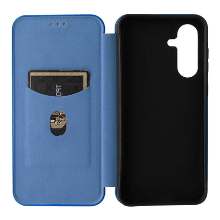 For Samsung Galaxy A56 5G Case Carbon Fiber Texture Drop-Proof PU Leather Phone Cover