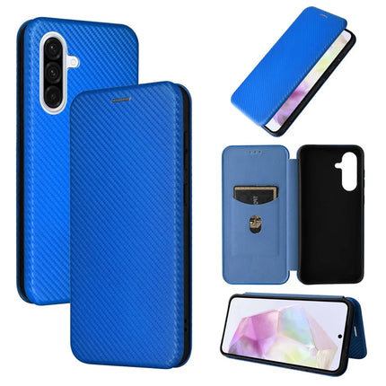 For Samsung Galaxy A56 5G Case Carbon Fiber Texture Drop-Proof PU Leather Phone Cover