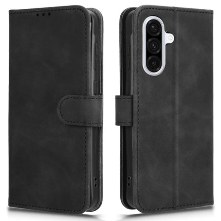 For Samsung Galaxy A26 5G Leather Case Skin-Feel Anti-Drop Wallet Flip Phone Cover - Black