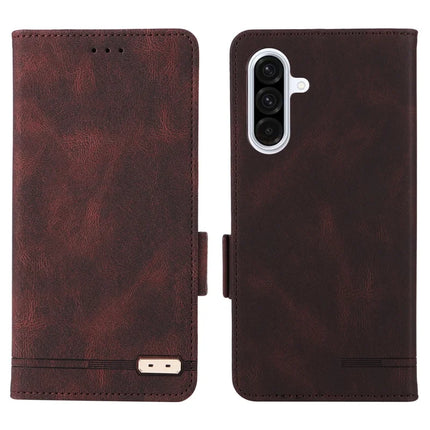 For Samsung Galaxy A26 5G Case Leather Wallet Flip Phone Cover with Hardware Decor - Coffee